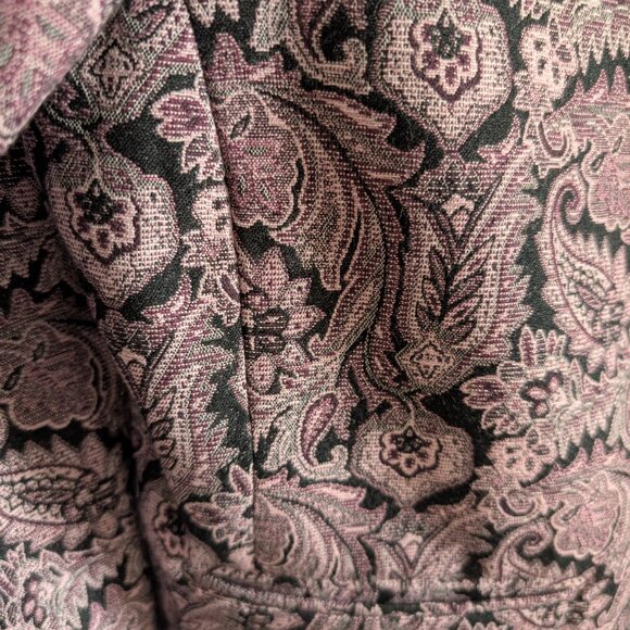 Liz Claiborne Purple Paisley Jacquard Blazer Snap Buttons Size Large Vintage - Picture 9 of 15